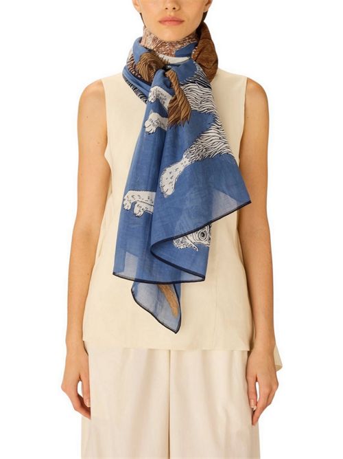 sciarpa donna 100x190 fantasia toutou blu Inoui Editions | SCARF100-TOUTOUBLUE